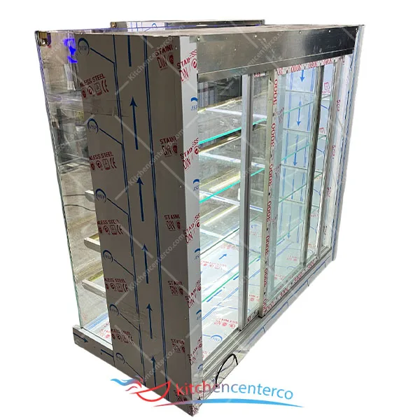 یخچال ویترینی 4 طبقه لبه طلایی
